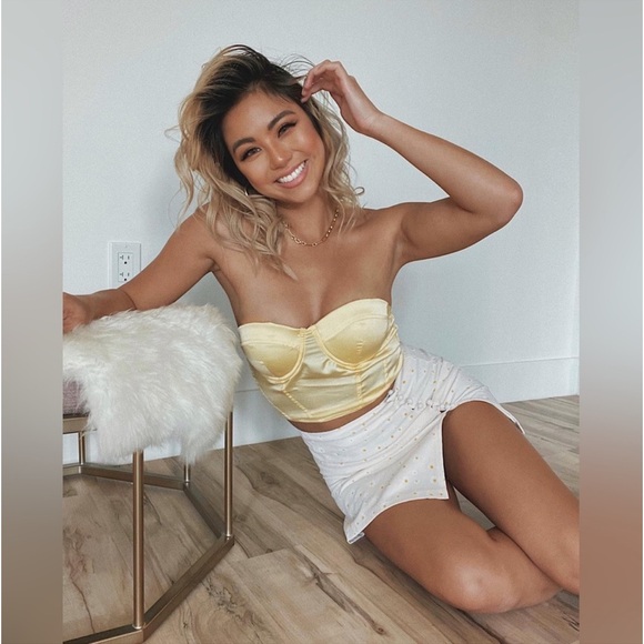 Princess Polly yellow satin corset. - Picture 7 of 13